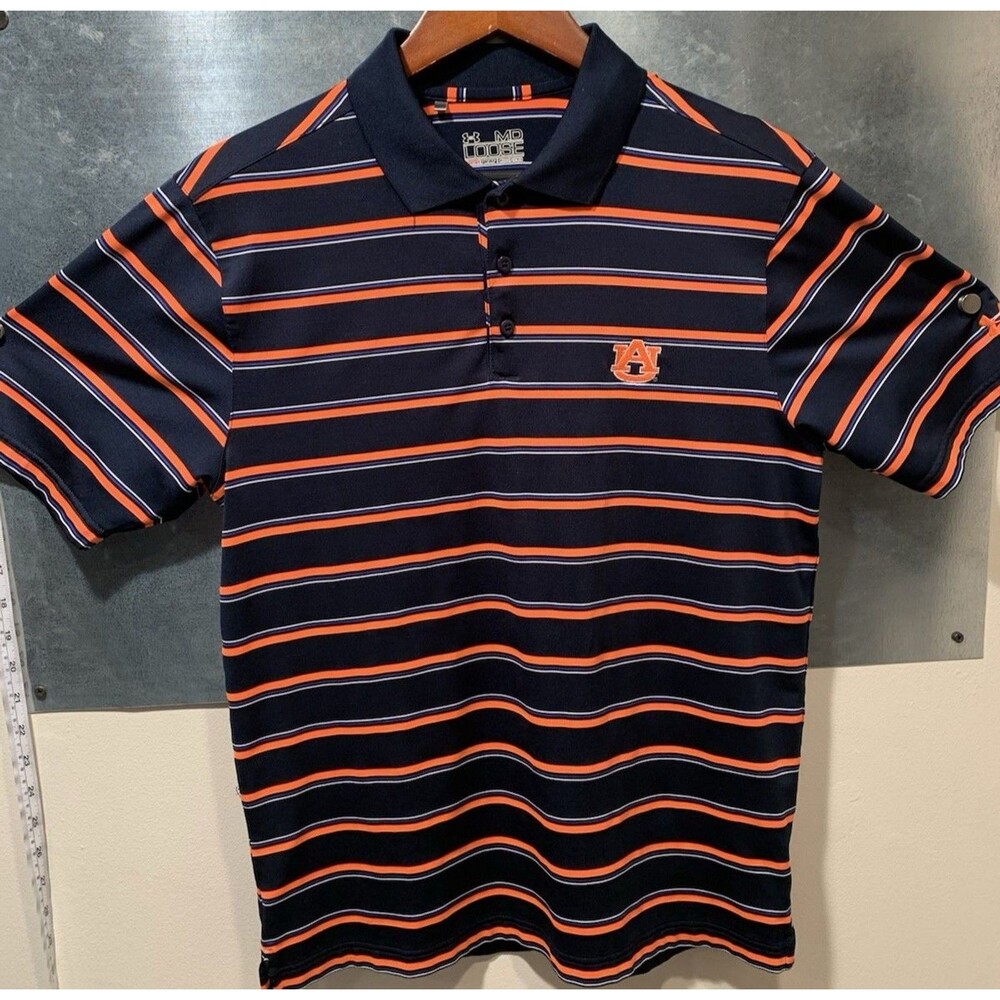 UNDER ARMOR HEAT GEAR Golf Polo Auburn Tigers NCAA Embroidery Women M Button Up